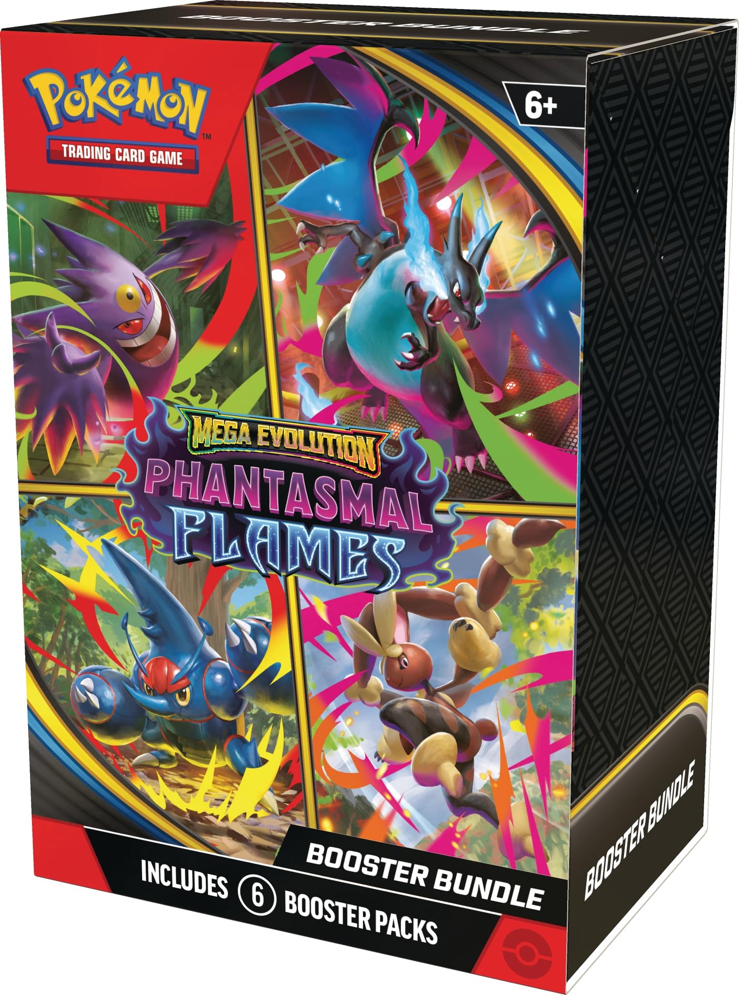 Pokémon TCG: Mega Evolution—Phantasmal Flames Booster Bundle.  (6 packs)